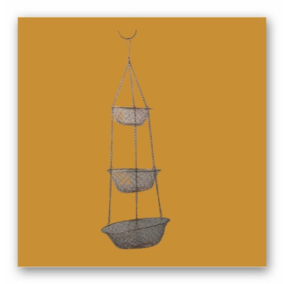 Vintage Other - Vintage 3 tier hanging round metal copper color fruit vegetable hanger not hung